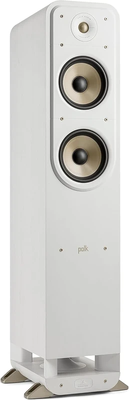 Polk Audio Signature Elite ES55 High-Resolution HiFi Floorstanding Speaker for Home Cinema, Hi-Res Certified, Compatible with Dolby Atmos and DTS: X (One Piece) - White