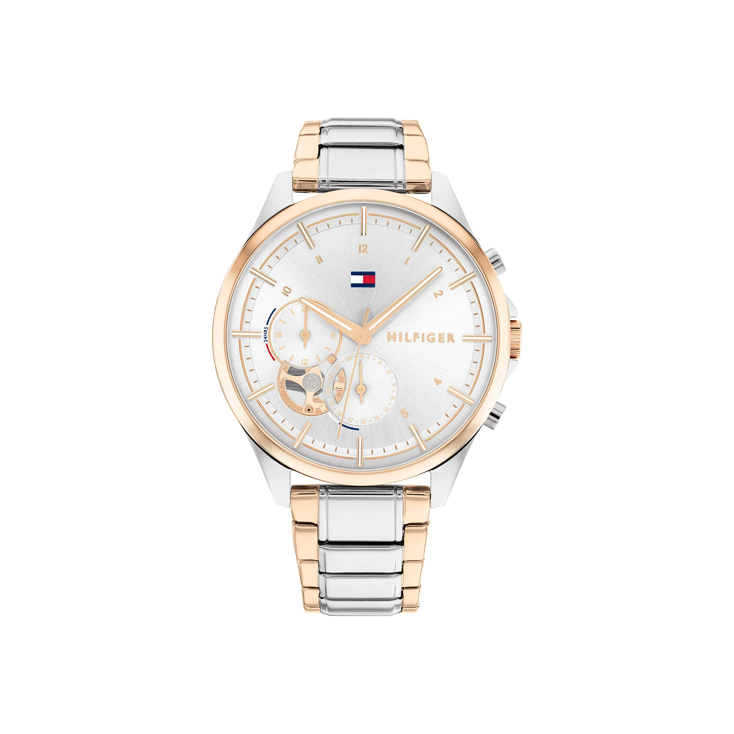 Tommy Hilfiger Analogue Multifunction Quartz Watch for Women with Two-Tone Stainless Steel Bracelet - 1782415