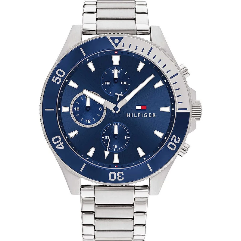 Tommy Hilfiger Analogue Multifunction Quartz Watch for Men with Silver Stainless Steel Bracelet - 1791917