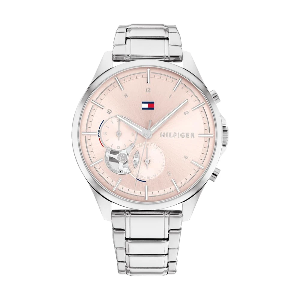 Tommy Hilfiger Analogue Multifunction Quartz Watch for Women with Silver Stainless Steel Bracelet - 1782414