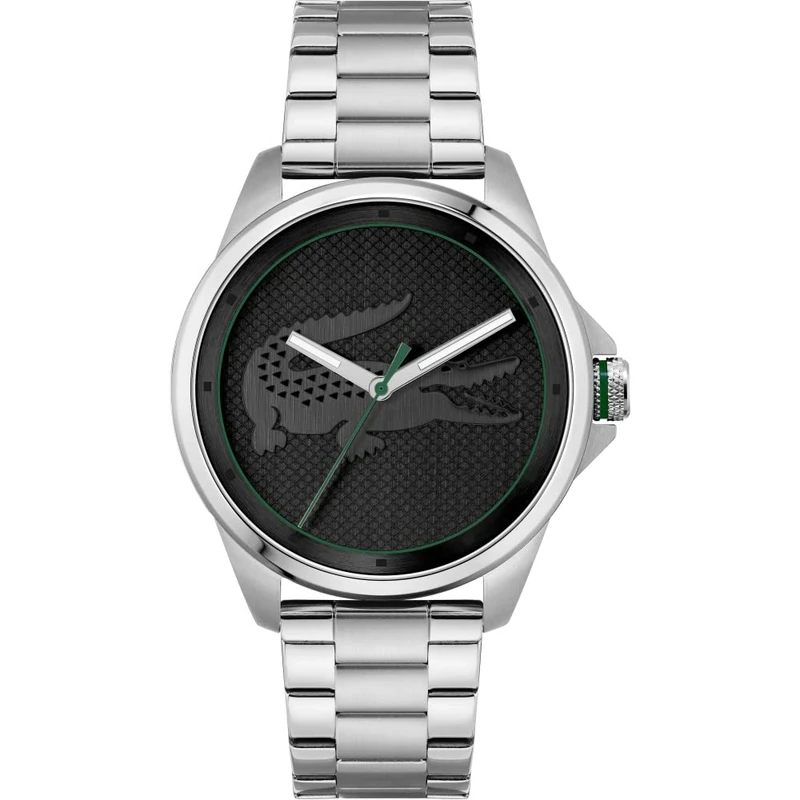 Lacoste Analogue Quartz Watch for Men LE Croc Collection with Silver Stainless Steel Bracelet - 2011131