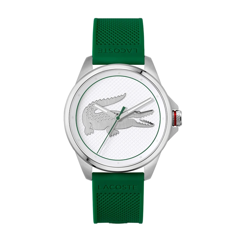 Lacoste Analogue Quartz Watch for Men LE Croc Collection with Green Silicone Bracelet - 2011157