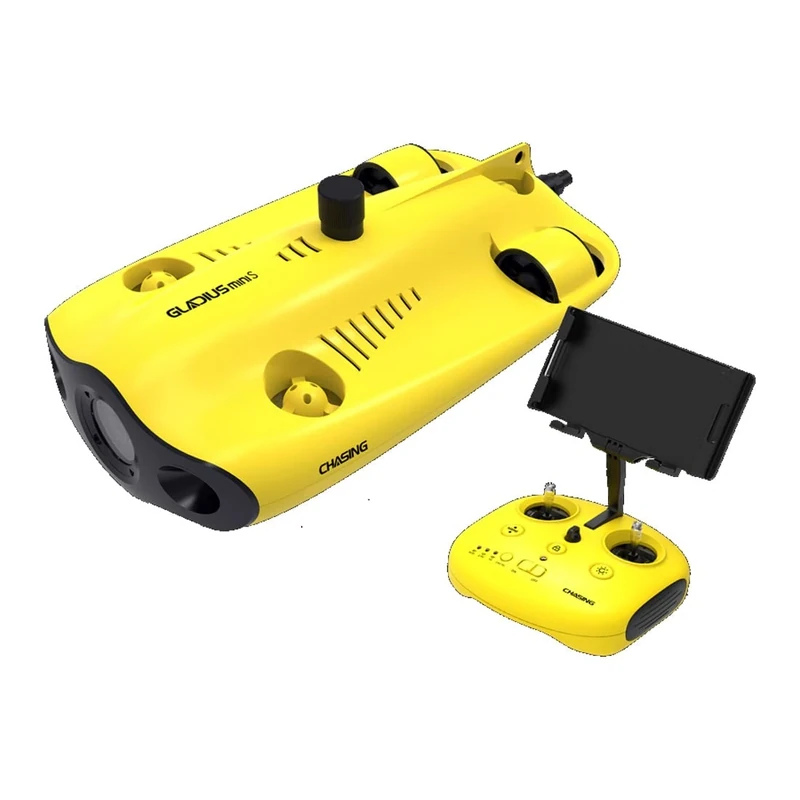 Chasing Gladius Mini Drone S - ROV - Up to 200 m - 4K UHD Camera - Including: Direct-Connect Remote Contoller, 64GB SD card, GoPro Mounting Base - Anti-Stuck Motor - Yellow