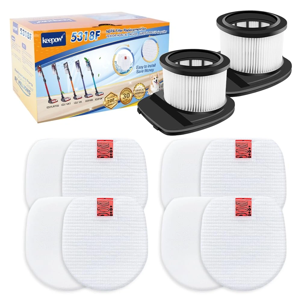 KEEPOW IZ201UK Filter Replacement for Shark IZ201UK, IZ251UK, IZ201UKT, IZ201UKTSB, IZ251UKT Cordless Stick Vacuum Cleaner Replacement Filters for Shark Duo Clean Filters IZ201UK, IZ251UKT, (2+4+4)