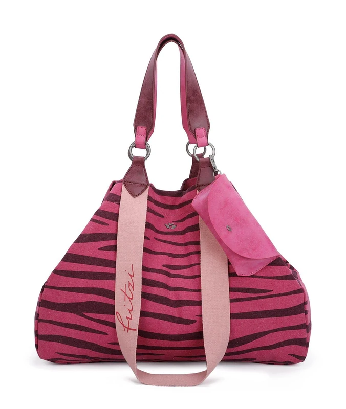 Fritzi aus Preußen shoulder bag handbag Canvas Izzy Bag Zebra Pink