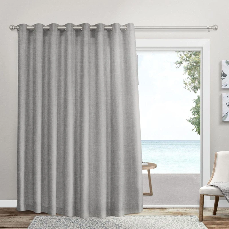 Exclusive Home Curtains Loha Patio Grommet Top Single Curtain Panel, 108x96, Dove Grey