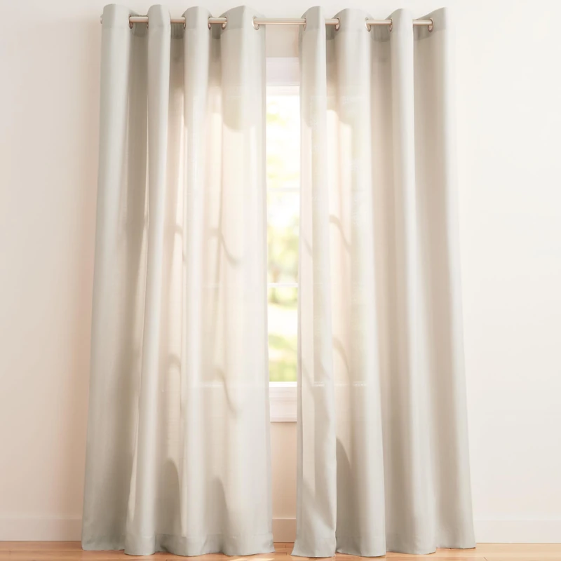 Exclusive Home Loha Linen Grommet Top Curtain Panel Pair, 54"x120", Natural