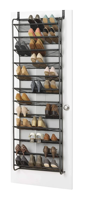 Whitmor 36 Pair Over-The-Door Rack-Gunmetal Gray Shoe Organizer - Image 1