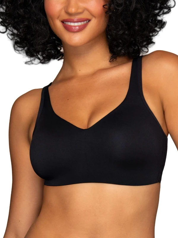 Vanity Fair Women's Beyond Comfort Wireless Bra, Convertible Straps & Flexible Fit, Simple Sizing Available S-3xl, Opaque, Hook & Eye-Black, XXL