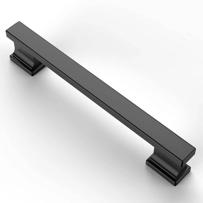 Asidrama Amerdeco 5 Inch(128mm) Hole Centers Matte Black Kitchen Cabinet Pulls Hardware Modern Kitchen Handles for Cabinets Cupboard Handles Drawer Pulls