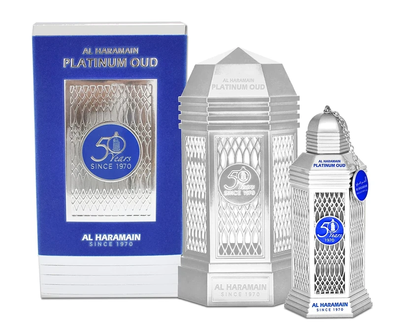 Al Haramain Platinum Oud Eau de Parfum 100ml – Unisex Arabic Luxury Scent with Oud, Cedarwood & Amber – Long Lasting Woody Spicy Fragrance for Men & Women