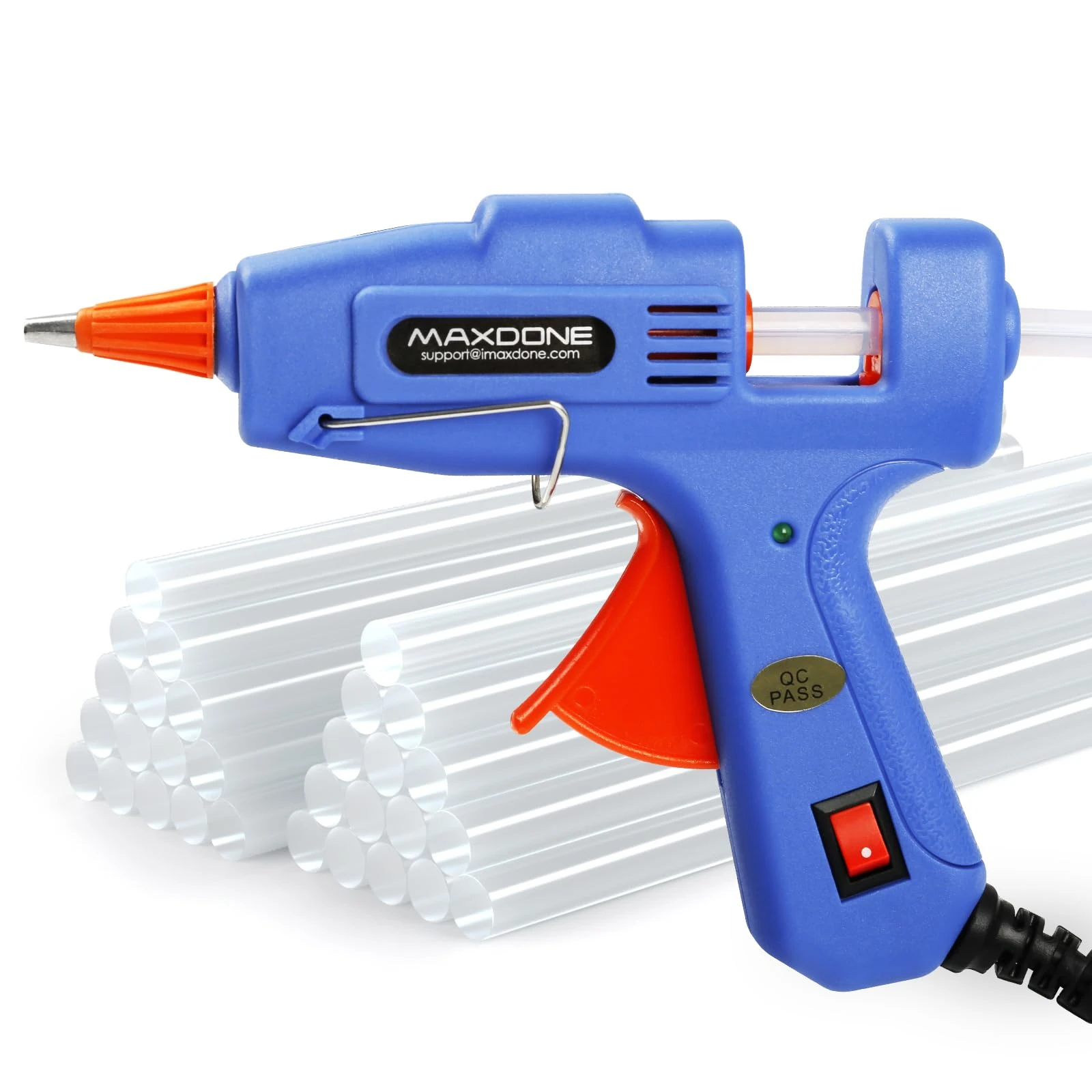 Hot Glue Gun Fireproof Mini Glue Gun with 30pcs Glue Sticks 7 mm Upgraded Version, 20W Hot Glue Gun Blue Fast Heating for DIY Craft Projects and Home Quick Repairs