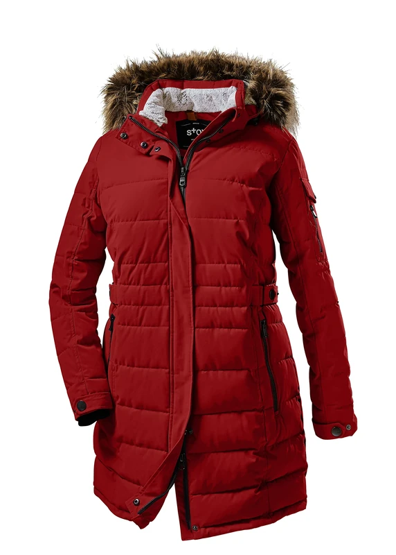 Killtec Women's Wmn Quilted Prk A Parka in Down Look with Removable Hood - Large Sizes - Image 1