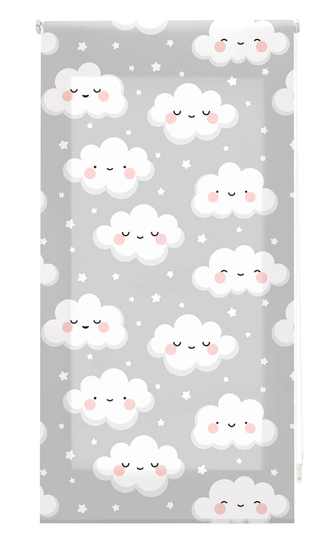 Blindecor Children's Digital | Translucent Roller Blind with Digital Print | Happyclouds Model | 90 x 180 cm (W x H). Fabric Size 87 x 175 cm | Roller Blinds for Windows