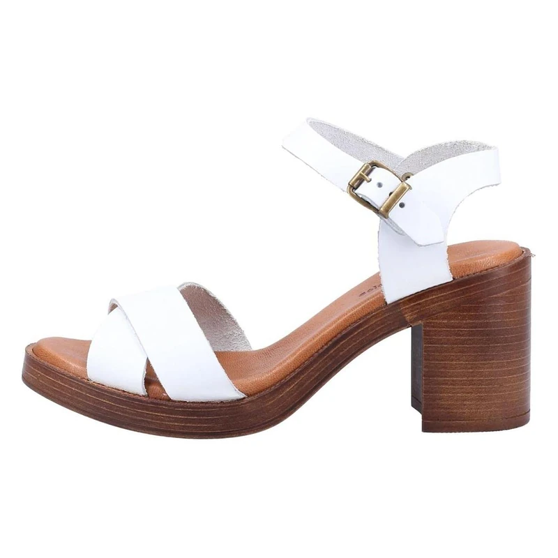 Hush Puppies Womens Georgia Heeled Sandal, White, 4 UK