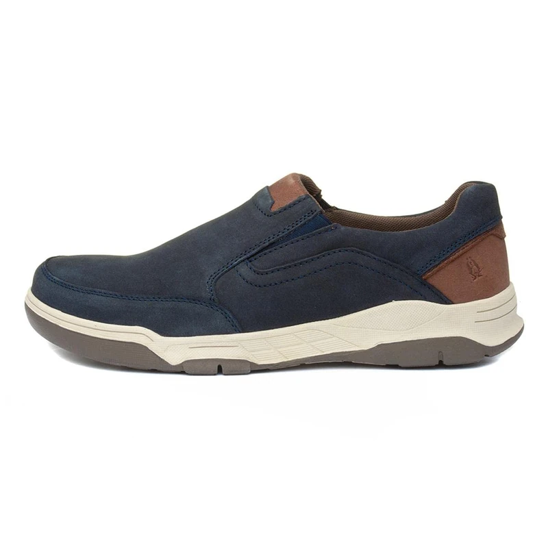 Hush Puppies Men's Fletcher Sneaker - Navy Tan - 8 UK
