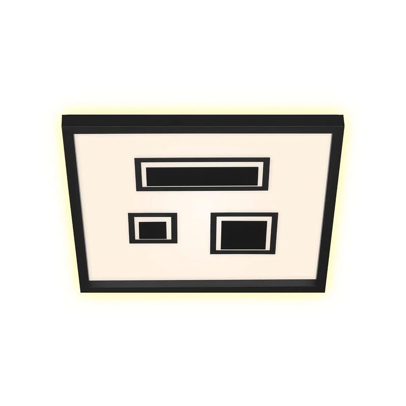 Briloner Leuchten LED Ceiling Light with Backlight and Decorative Elements 22 Watt Lumen 3000 Kelvin White/Black 423 x 423 x 41 mm (L x W x H) - Image 1