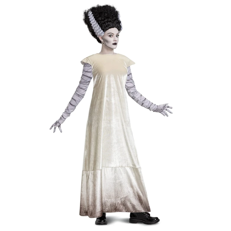 DISGUISE Monsters Deluxe Bride of Frankenstein Adult Costume, As Shown, Women's Size Small (4-6)
