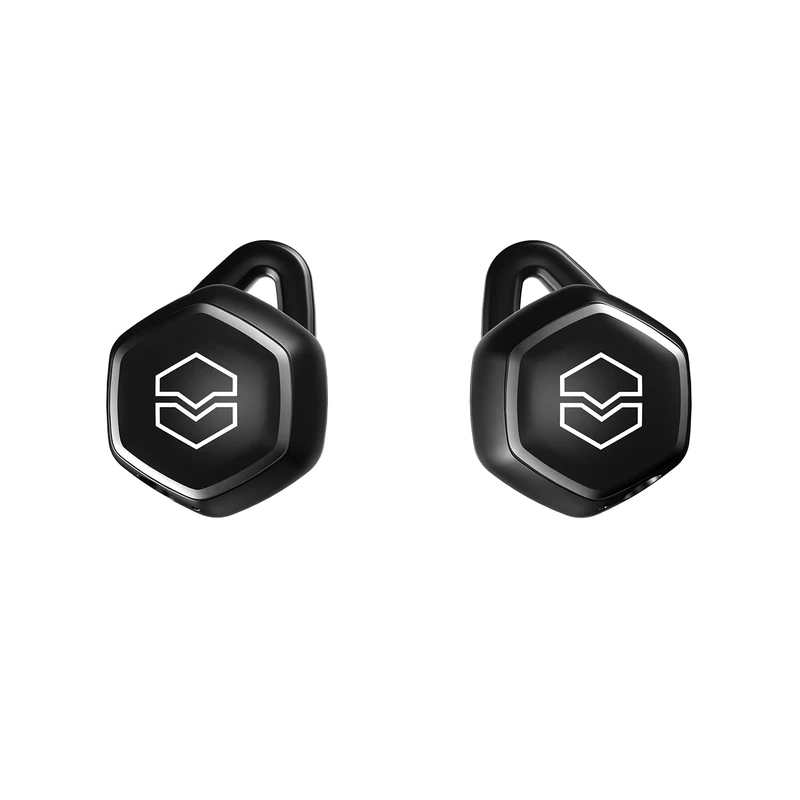 V-MODA Hexamove Pro True Wireless Earbuds - Control your audio, answer calls and access voice assistants, Black