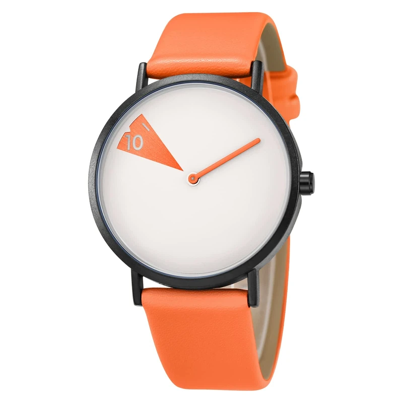SHENGKE Creative Ladies Watche Ultra-Thin Leather Strap Fashion Quartz Minimalist Women Watch Waterproof Orange