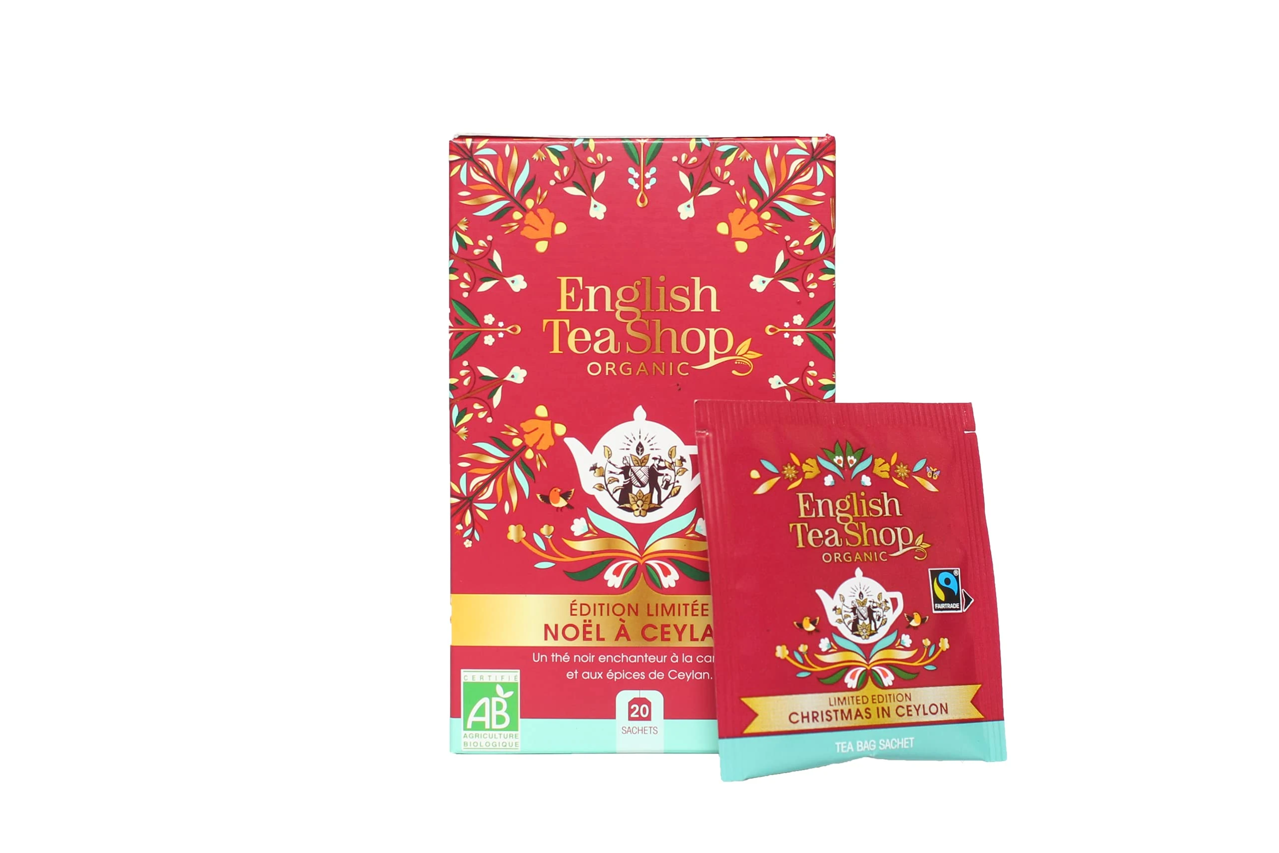 English Tea Shop Organic Fairtrade Christmas in Ceylon - 20 Tea Bag Sachets