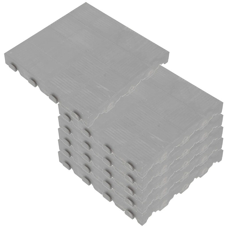 WellHome PK3632 Pack 6 Garden (9,000 m2), Floor Tiles (Terrace, Pool, Camping), Combi Grey, 39x39 4,8 cm. High Each