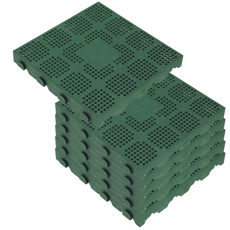 WELL HOME MOBILIARIO & DECORACIÓN PK3635 Holes Pack of 6 Plastic Tiles for Exterior Floor in Honeycomb 39x39x4.8 cm. Total Surface Area 9,910 m² Combi Collection-Green, Multicoloured