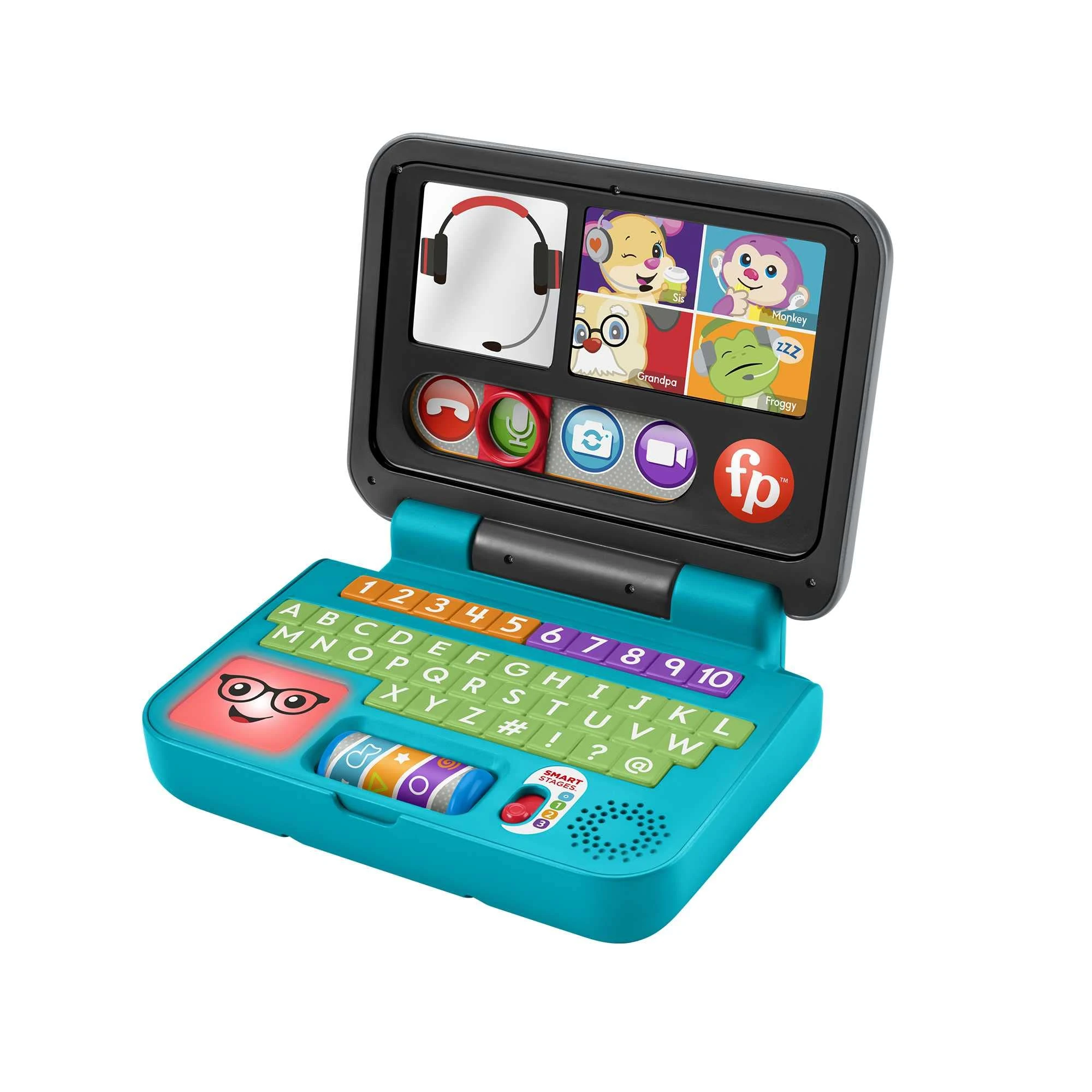 Fisher-Price Laugh & Learn Let's Connect Laptop - UK English Edition, electronic toy with Smart Stages learning content for infants and toddlers, HGW96