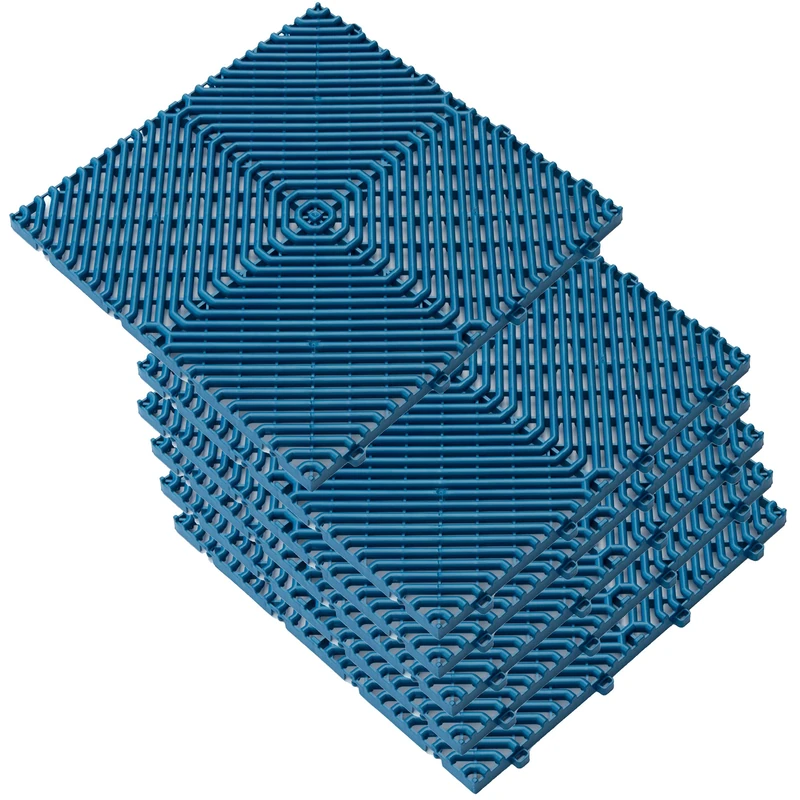 WellHome PK3654 ROMBO Blue Garden Floor Tiles - Pack of 6