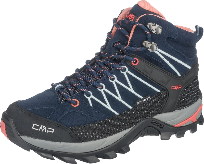 CMP Women's Rigel MID WMN Trekking Shoe WP, B.Blue-Jade-Peach, 9.5 UK
