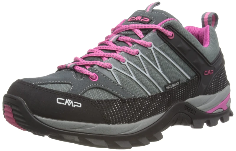 CMP Women's Rigel Low WMN Trekking Shoe WP, Grey-Fuchsia-Ice, 9.5 UK