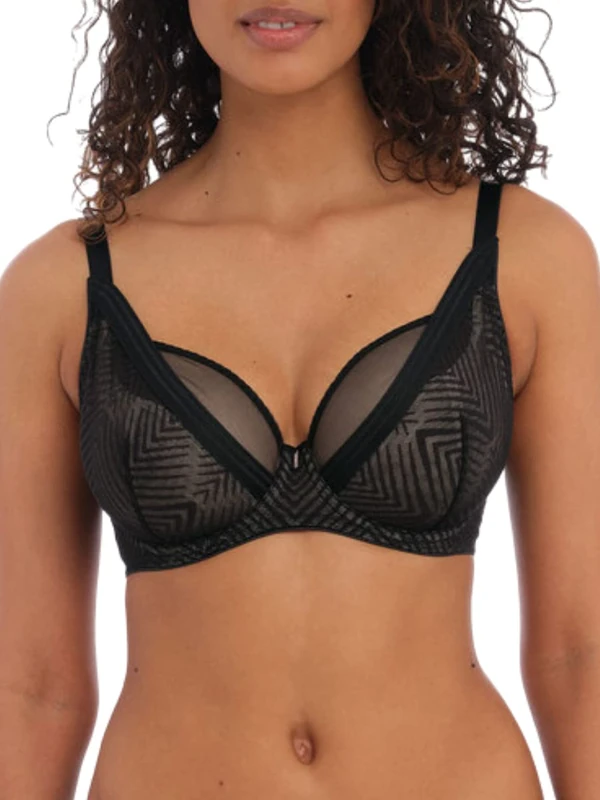 Freya Women's Tailored Underwire High Apex Bra Plunge, Black, 32H US