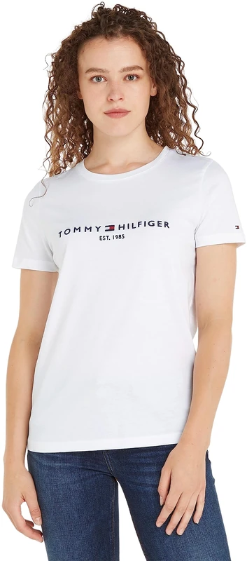 Tommy Hilfiger Women’s Short Sleeve Round Neck Heritage T-Shirt, White (White), XXL