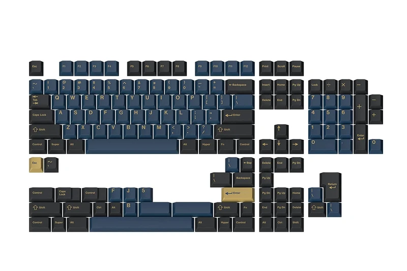 DROP GMK Redsuns Blue Samurai Custom Mechanical Keyboard Keycap Set - 153-keys, Doubleshot, Cherry Profile, for 60%, 65%, TKL, Full-Size Layouts, and More (Blue, Base Kit)