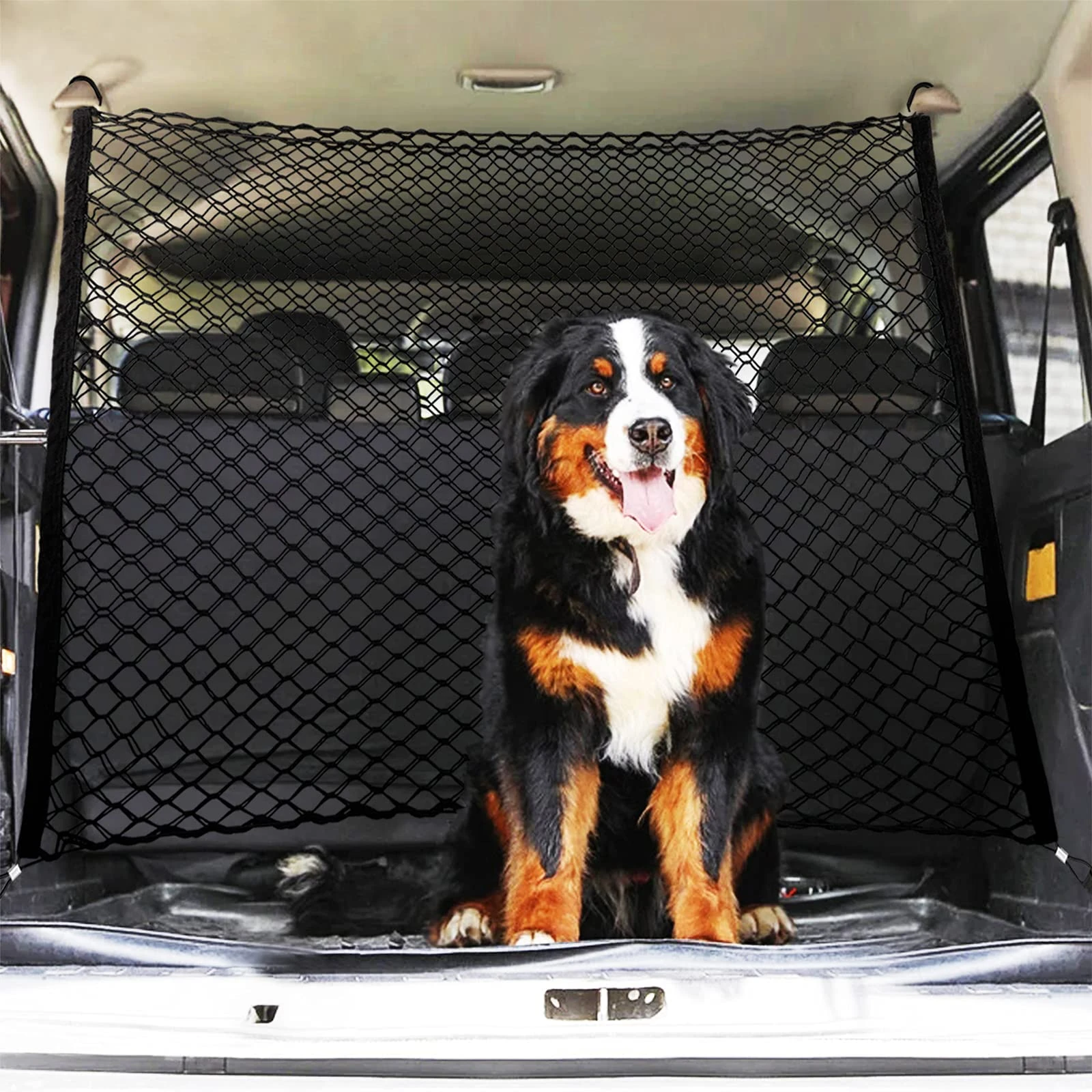 CiuGear Car Dog Guard, Dual Layer Vehicle Universal Nets Mesh Barrier Blocks Pets Access To Car Front Seats - 47.24" x 33.85"