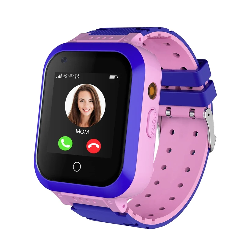 4G Smartwatch for Girls Boys, Smart Watch for Kids, IP67 Waterproof WiFi Smartwatch Phone with GPS Tracker Video Call Phone Call SOS for Kids Children 3-14 Years Old Birthday Gifts (Pink) - Image 1