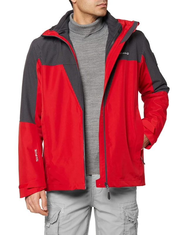 Jack Wolfskin Men's 3-in-1 Double Jacket - Red Lacquer, XXL
