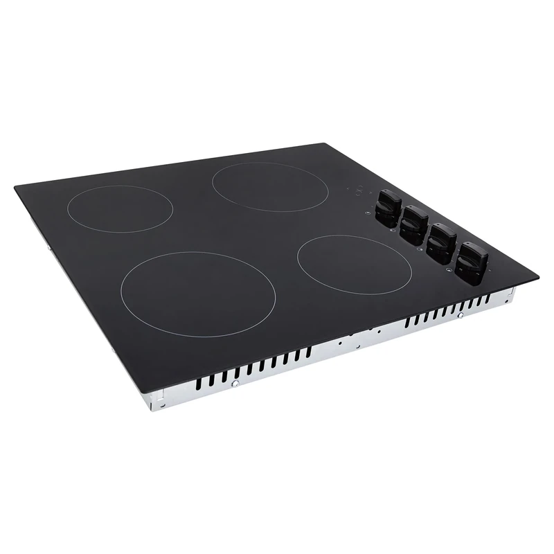 Cookology CEK601 60cm Ceramic Hob in Black - 6000W - 4 Cooking Zones - With Child Lock - 9 Power Levels - Residual Heat Indicator - Auto Shutdown Feature - Rotary Dial Controls - All Pan Types