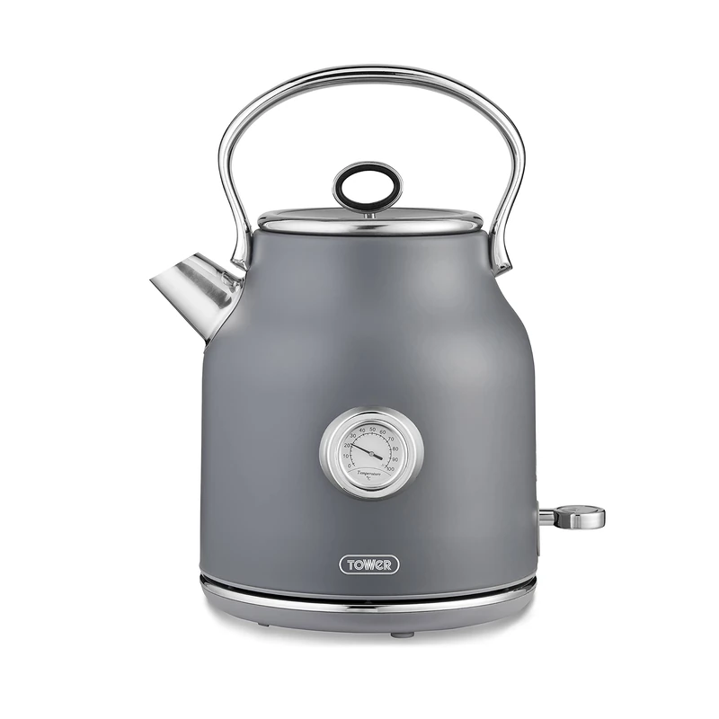 Tower T10063GRY Renaissance Kettle, Quick Boil, 360° Base, 1.7L, 3KW, Grey