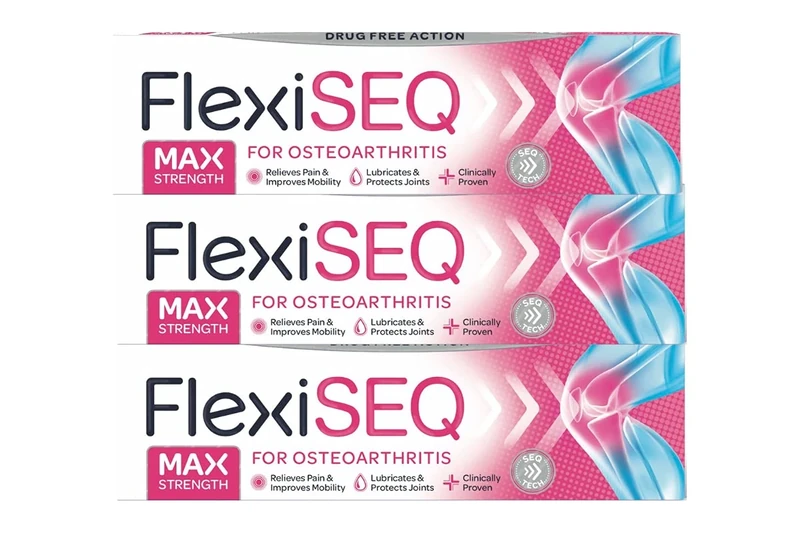 FlexiSEQ Max Strength 50g Gel | 3 Pack | Topical Gel for Osteoarthritis | Drug Free | for All Synovial Joints Including Knees, Hands, Hips and Shoulders