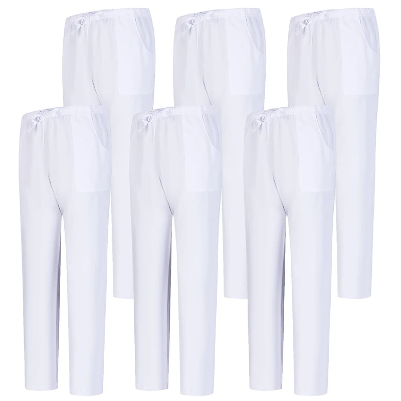 Misemiya Unisex Lot de 6 Unités Bz-6-6802 Medical Scrubs Pants, Blanc 68,