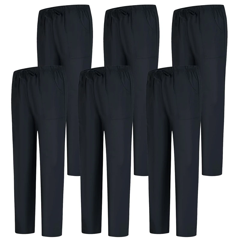 Misemiya Unisex Lot de 6 Unités Bz-6-6802 Medical Scrubs Pants, Noir 68,