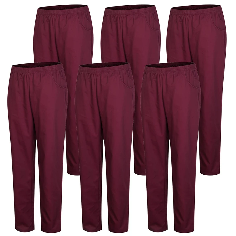 Misemiya Unisex Lot de 6 Unités Bz-6-8312 Medical Scrubs Pants, Grenat,
