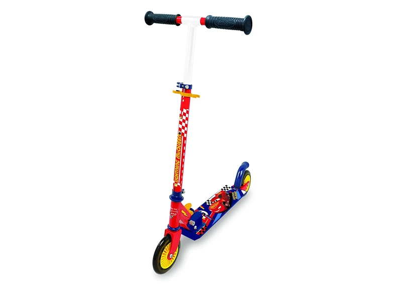Smoby - Cars - Patinette 2 roues pliable - Strucure métale - Trottinette avec guidon réglable