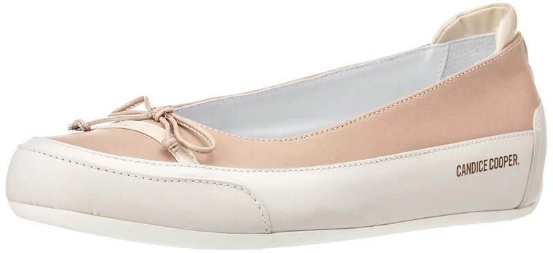 Candice Cooper Lilly Pink Leather Ballet Flats - Bianco
