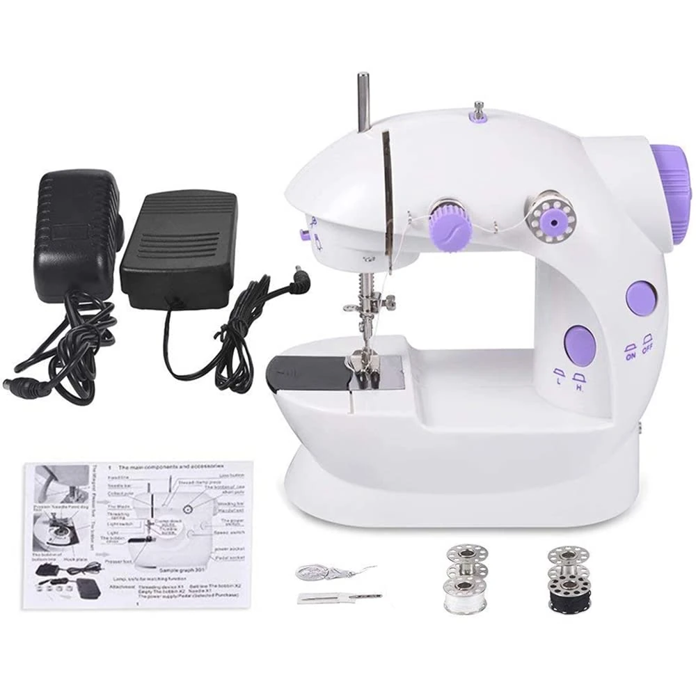 Portable Sewing Machine Mini Sewing Machine Two-Wire Two-Speed Pedaling Mini Size