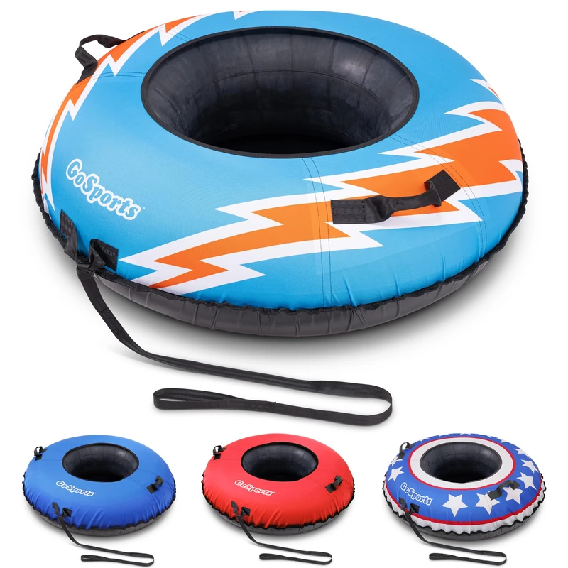 GoSports 44 Inch Heavy-Duty Winter Snow Tube with Premium Canvas Cover - Commercial Grade Sled - Retro