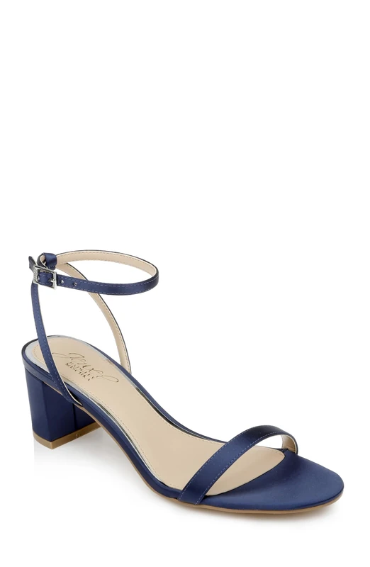 Jewel Badgley Mischka Women's Danni Ii Heeled Sandal, Navy Satin, 5.5 UK