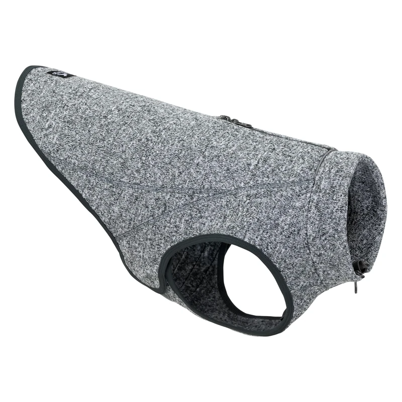 Kurgo Core Dog Sweater, Year-Round Sweater for Dogs, Dog Fleece Vest, Knit Fleece Pet Jacket, Fleece Lining,Lightweight, Zip Opening for Harness, Adjustable Neck, Black, Medium