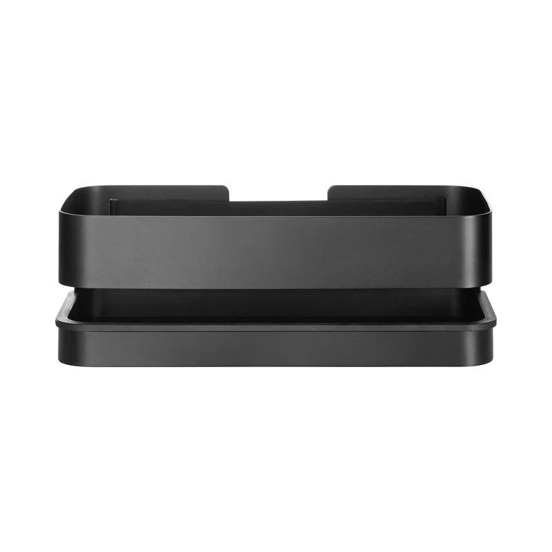 Blomus - Nexio shower basket, practical holder for the shower, wide elastic band inside, 25 x 12 cm, colour black (66330)